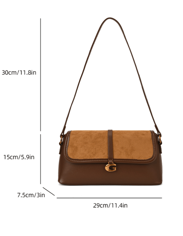 contrast-flap-shoulder-bag-with-gold-buckle